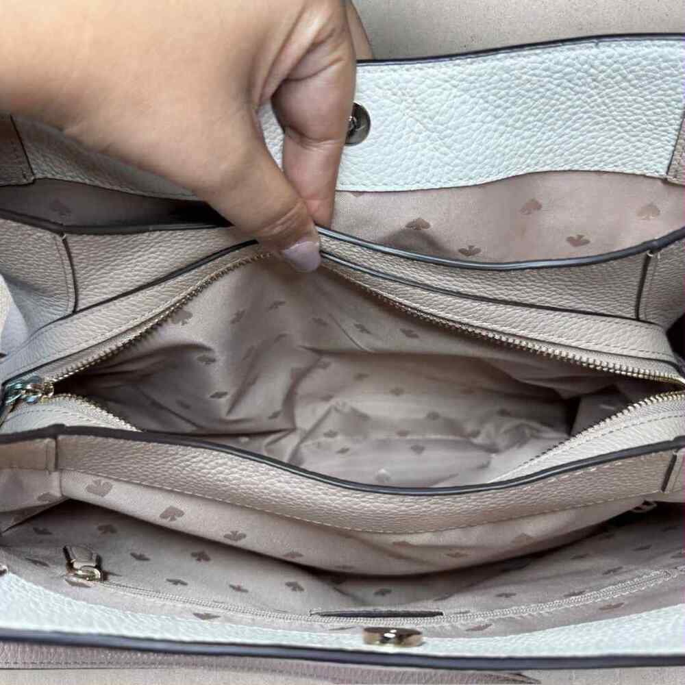 Kate Spade Leila Medium Triple Compartment Shoulder Bag light sand & warm beige - Picture 8 of 13
